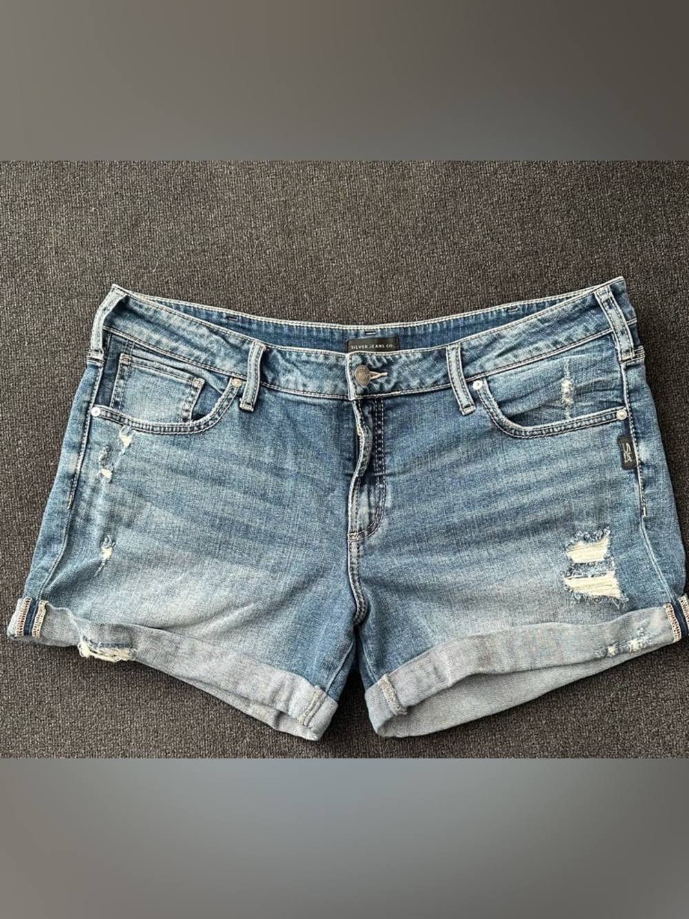 Silver Jeans Light Blue Rolled Hem Denim Shorts